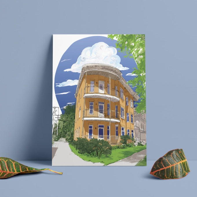 Illustration postale - Au coin d'une ruelle