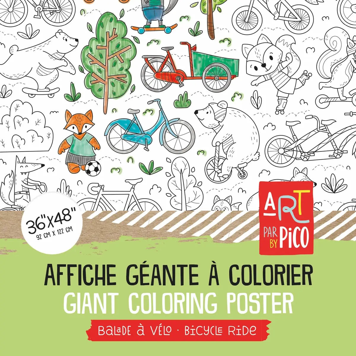 Coloriage géant - Balade à vélo