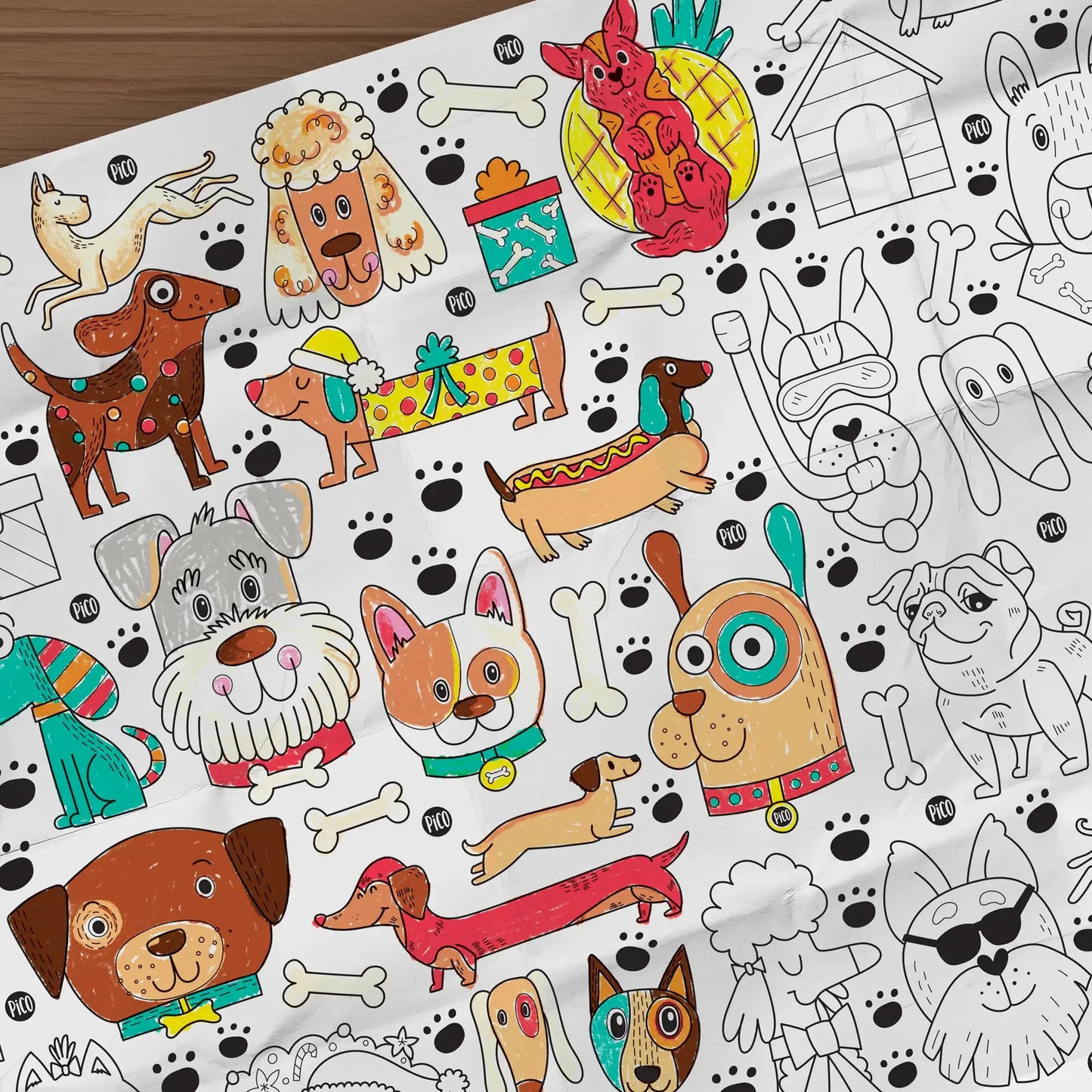 Coloriage géant - Les chiens