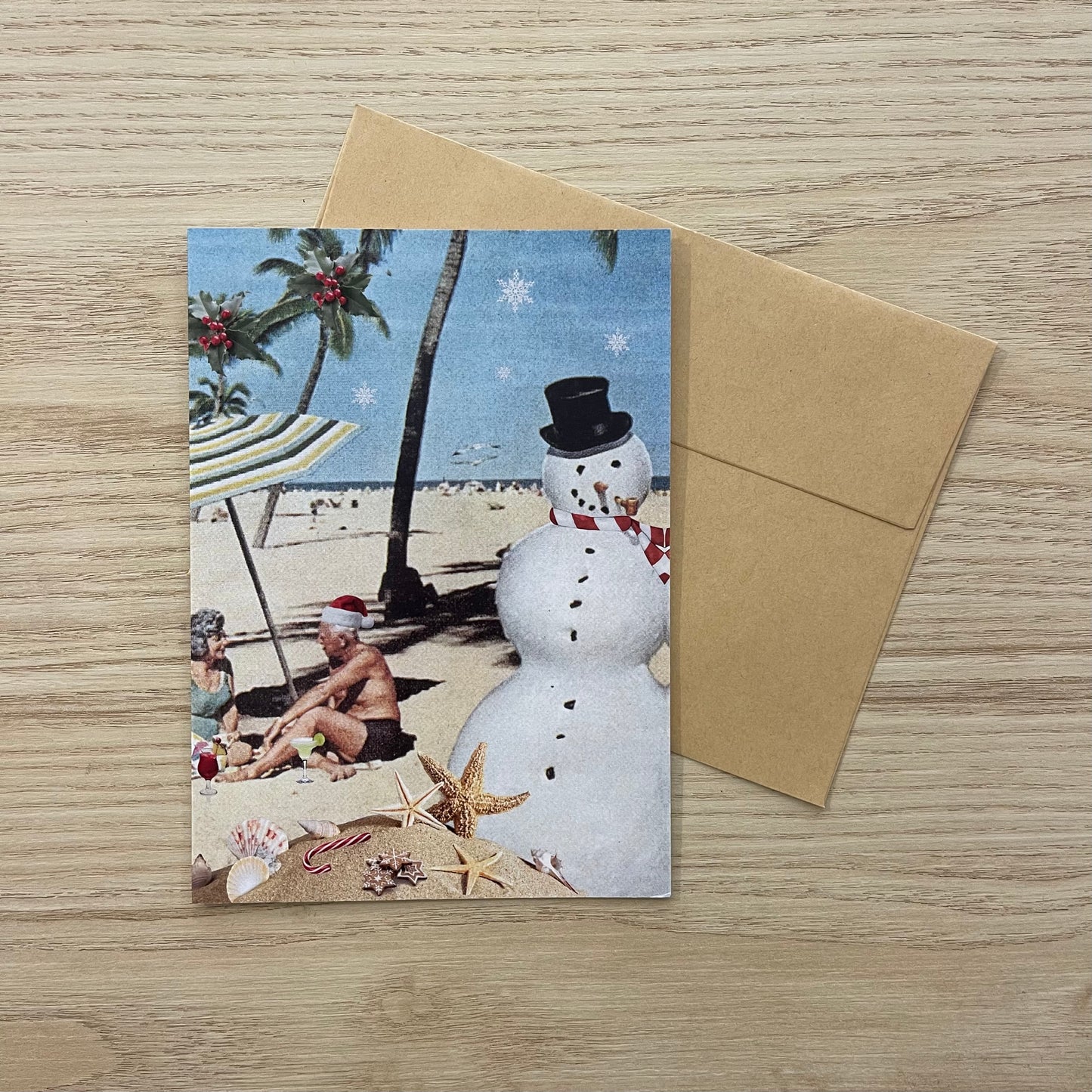 Carte de souhaits - Bonhomme à la plage