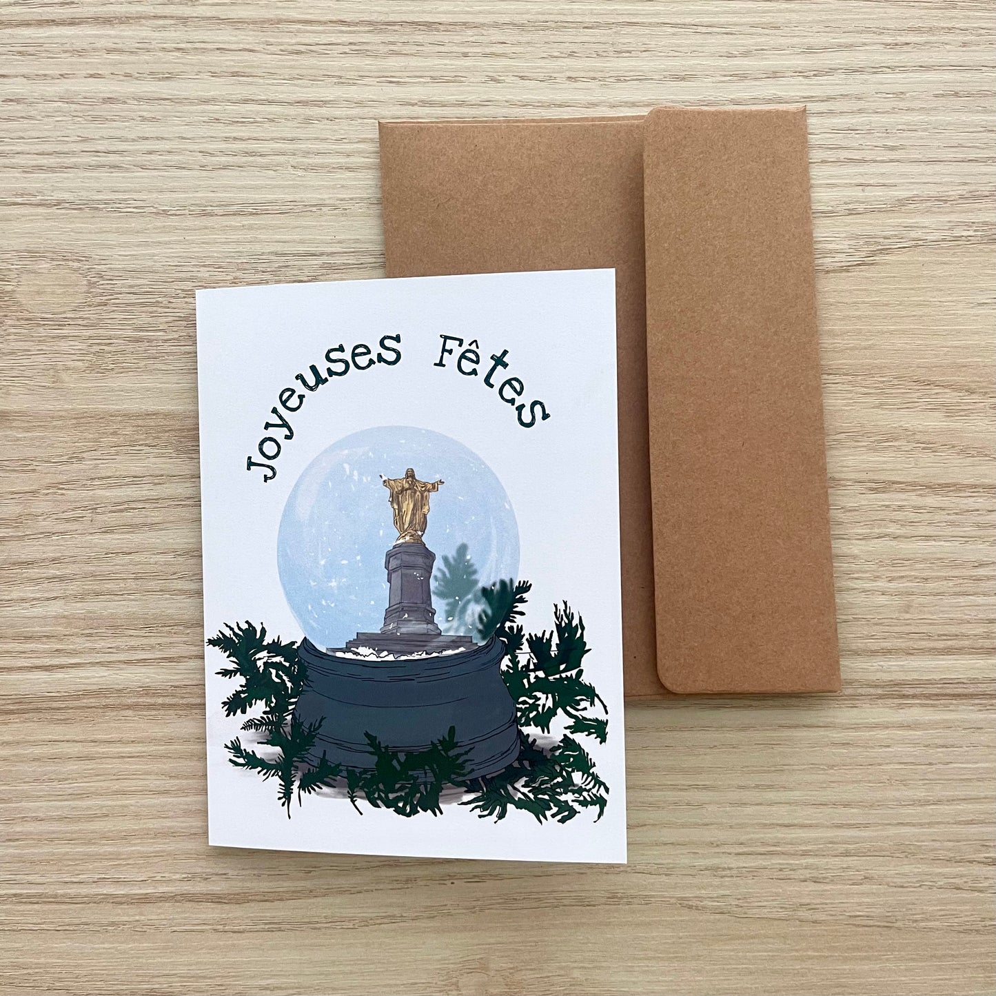Carte de souhaits - Jésus dans une boule à neige