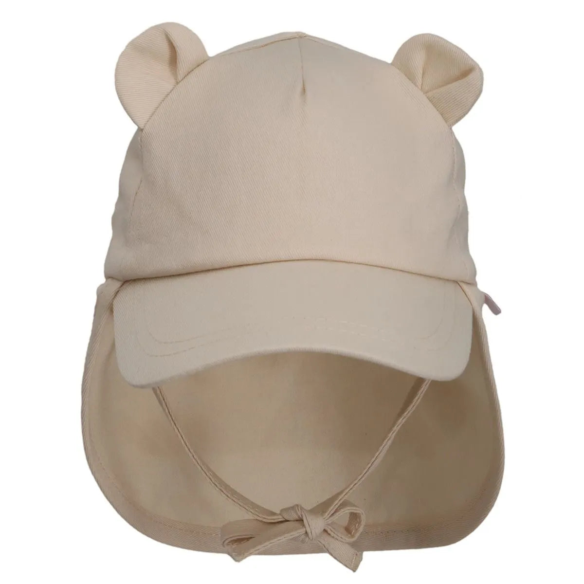 Casquette en coton bio avec protège-cou - Cream Tan
