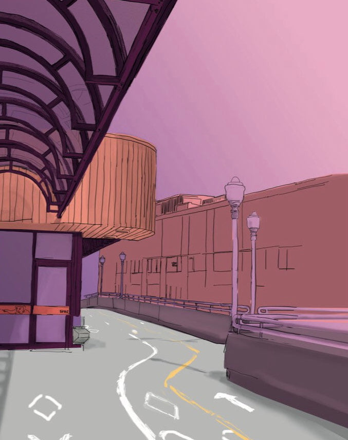 Illustration postale - Passerelle Adrien-Pouliot