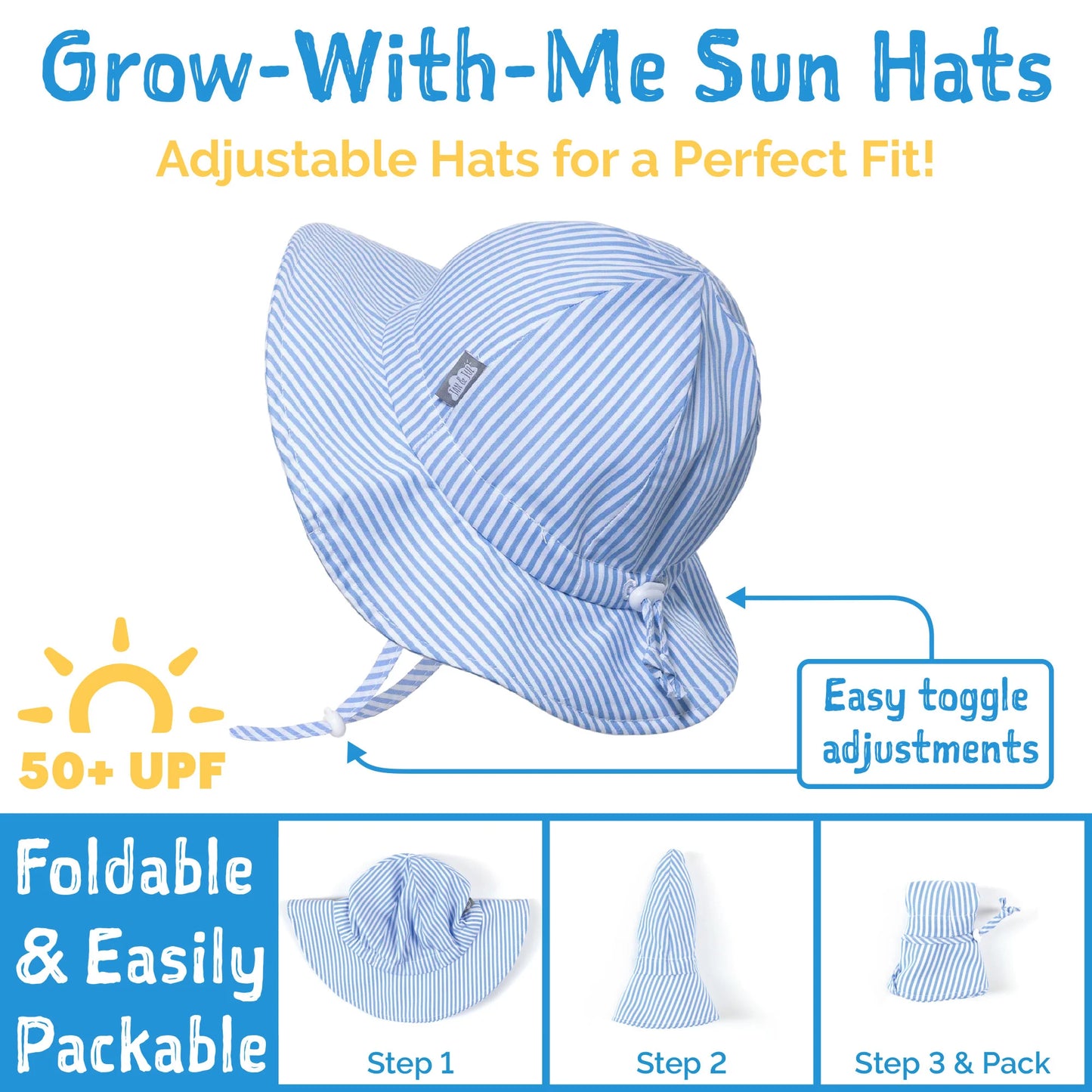 Chapeau de protection solaire Floppy - Beige Stripes