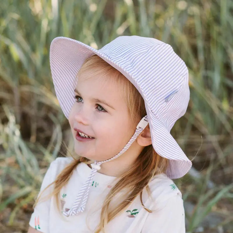Chapeau de protection solaire Floppy - Purple Stripes