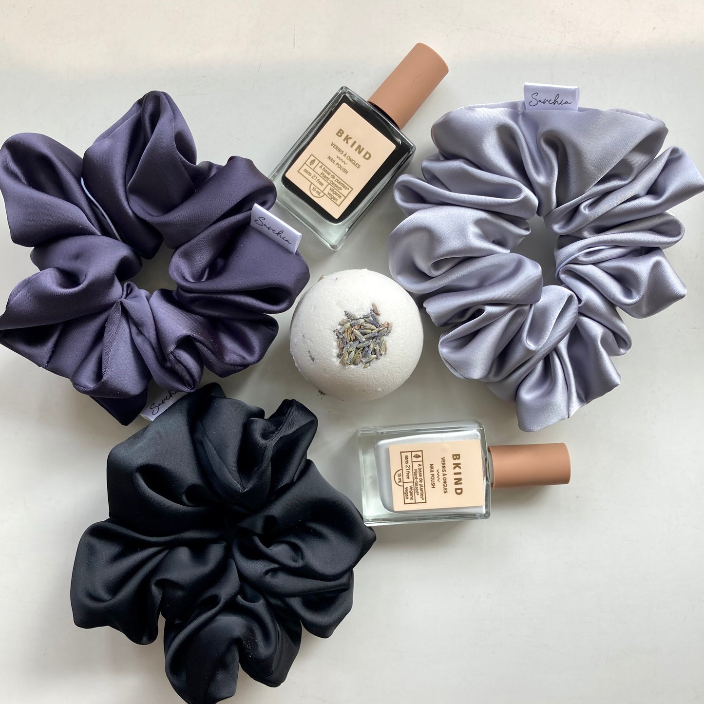 Chouchou en satin - Gris anthracite