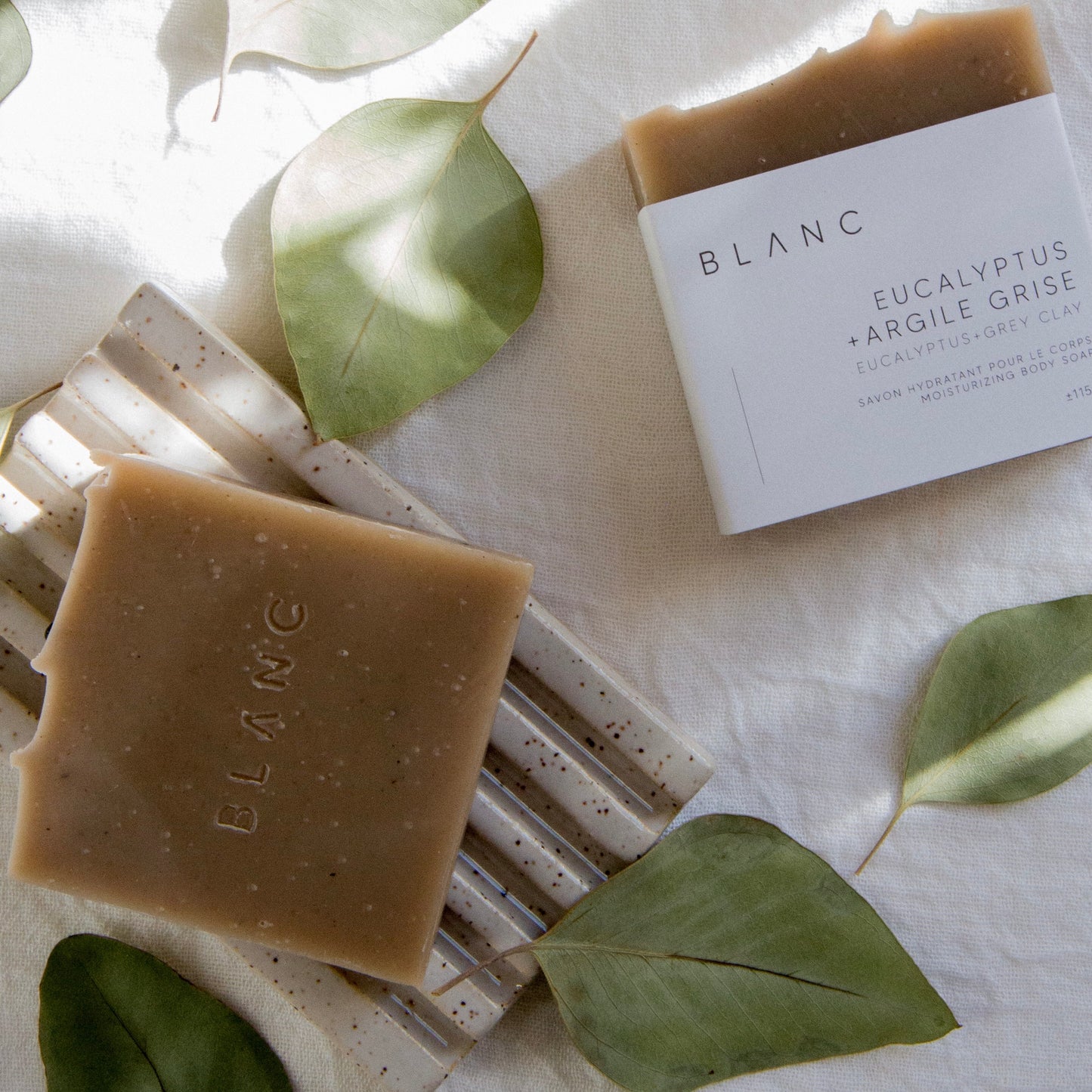 Savon purifiant et rafraîchissant Eucalyptus et argile grise du Kamouraska