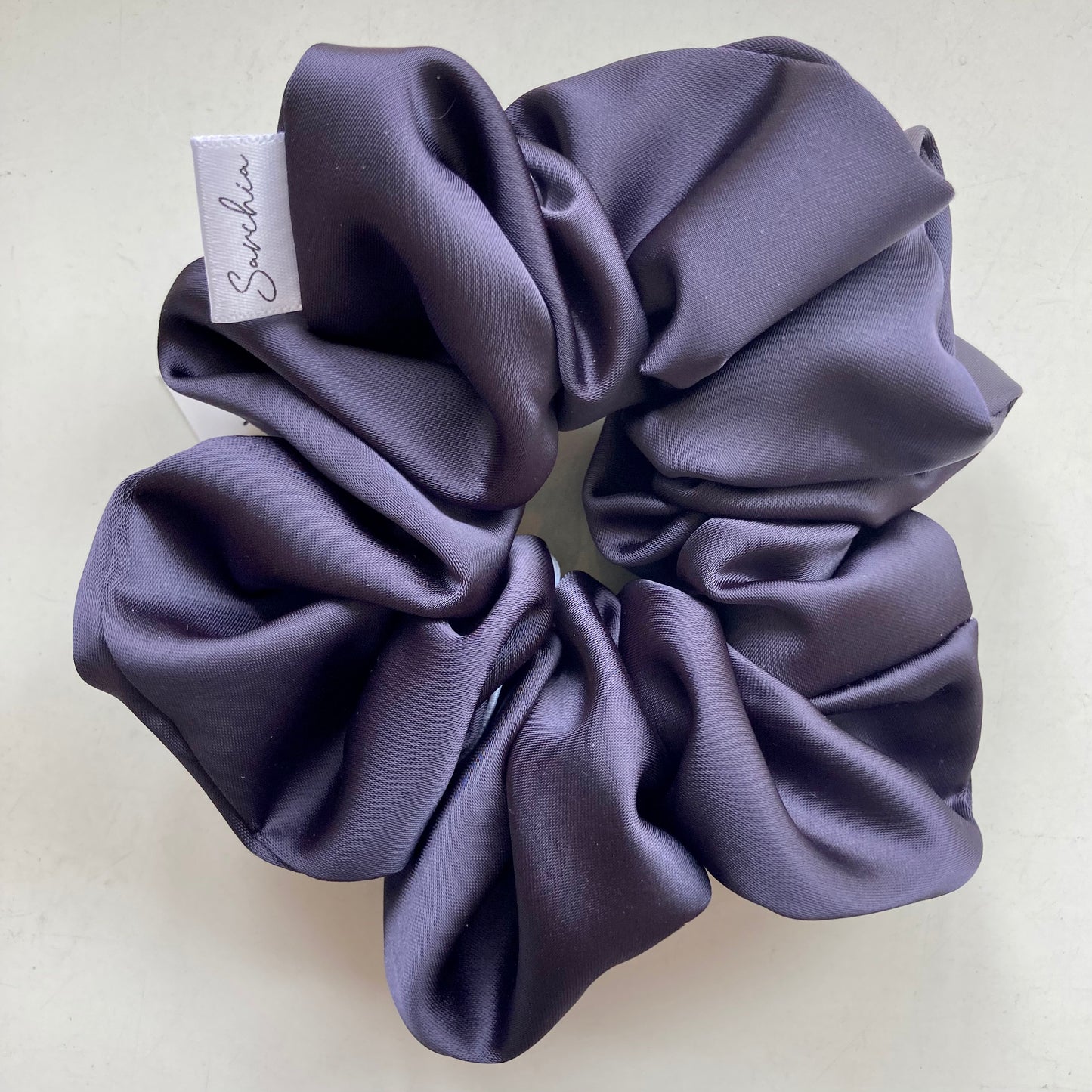 Chouchou en satin - Gris anthracite