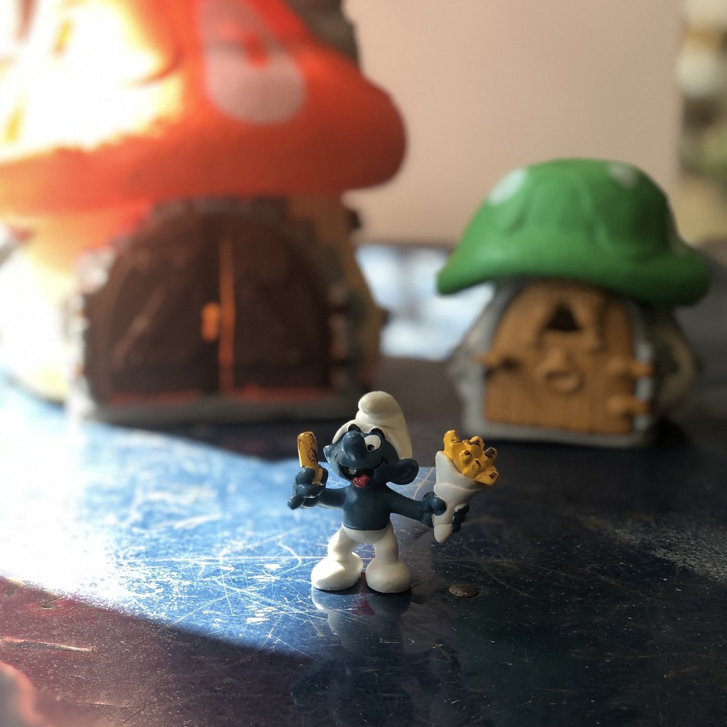 Schtroumpf avec cornet de frites, 1980