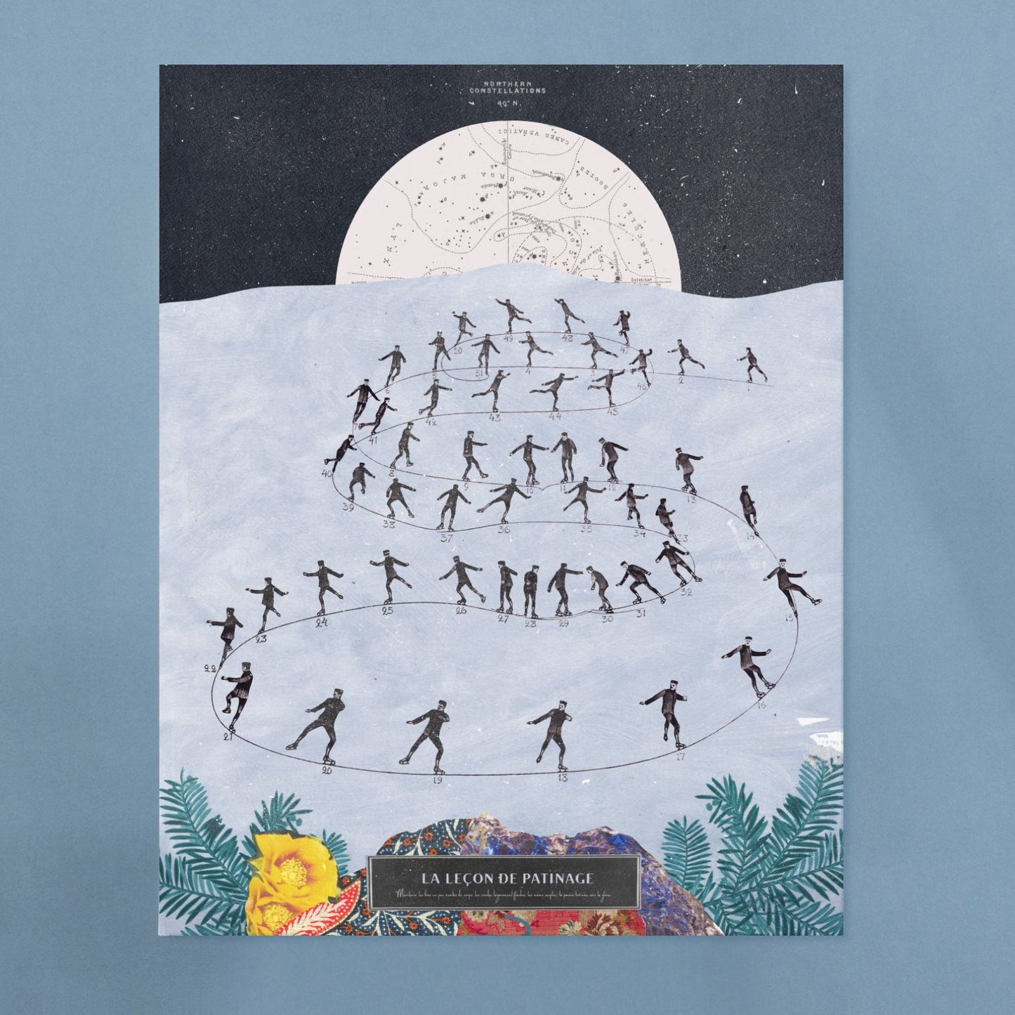 Illustration décorative - La leçon de patinage