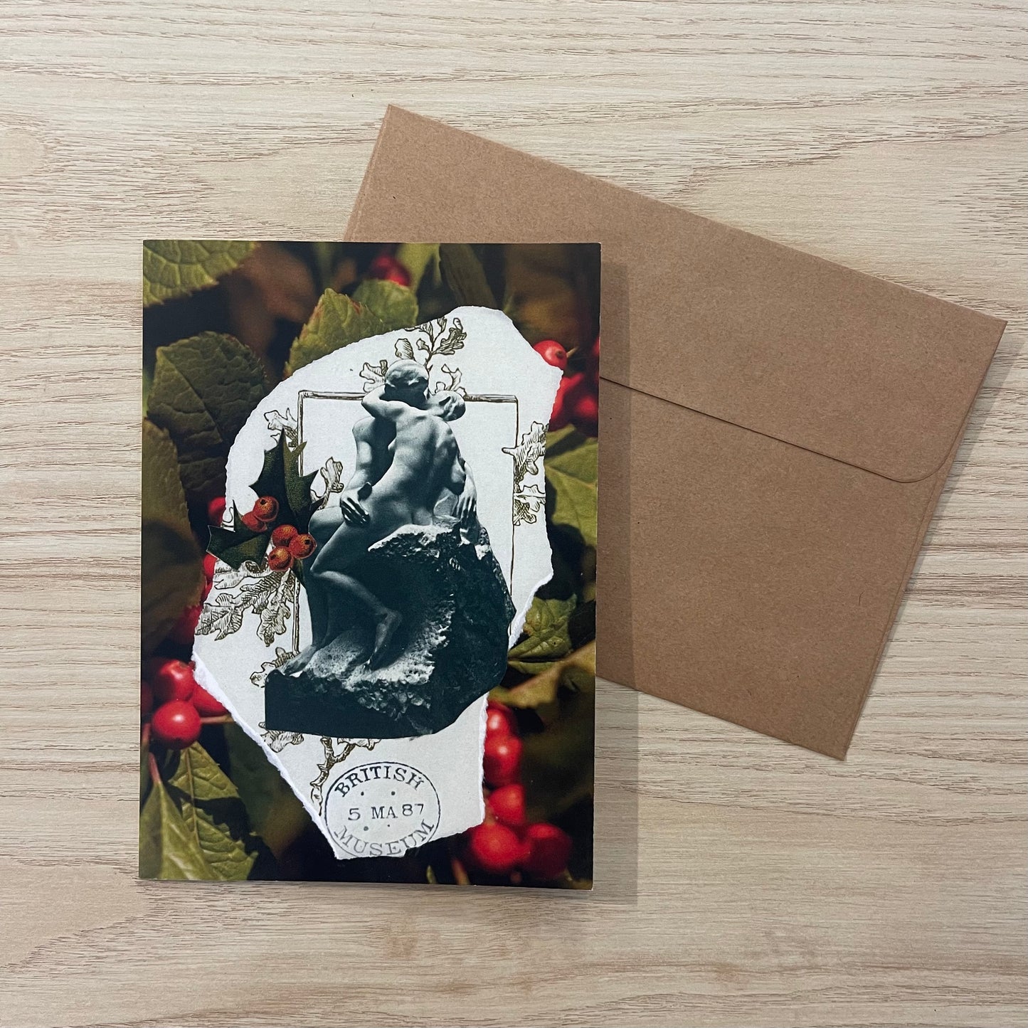 Carte de souhaits - Bisous sous le gui