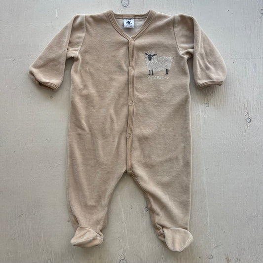 Pyjama à pattes en velours 6M, par Petit bateau