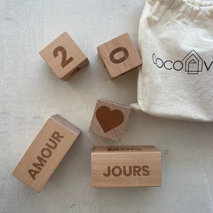 Blocs en bois âge et poids, par Coco village