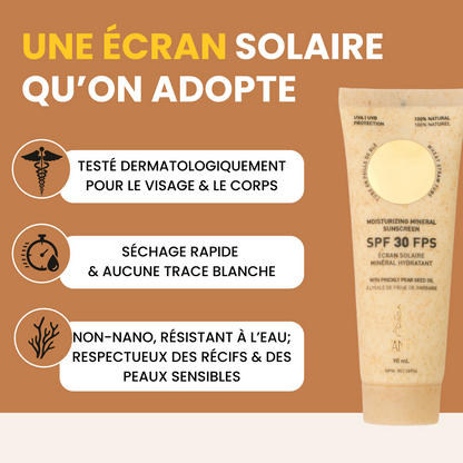 Écran solaire minéral hydratant FPS 30 - Sans parfum