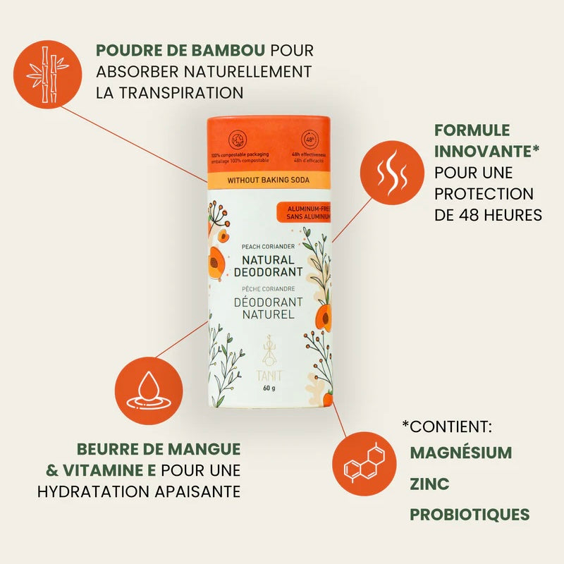 Déodorant solide naturel - Sans odeur au charbon actif