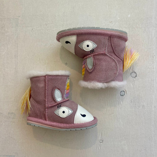 Bottes Magical Unicorn Walker suède et laine 6-12M, par Emu Australia