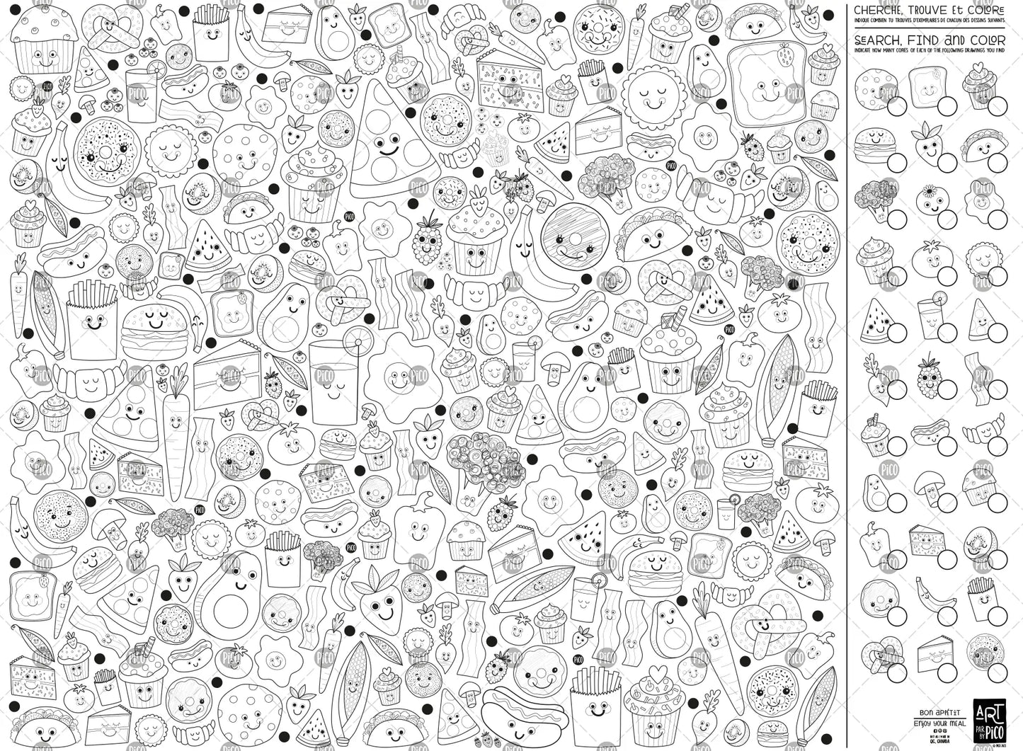 Coloriage géant - Bon appétit