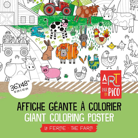 Coloriage géant - La ferme