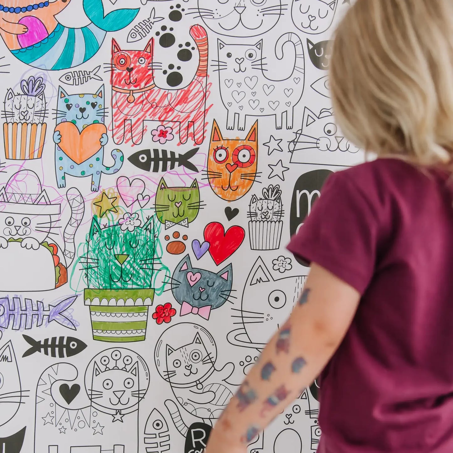 Coloriage géant - Les minous