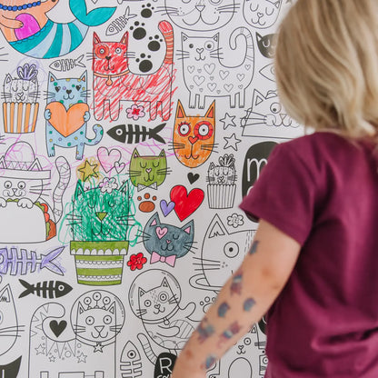 Coloriage géant - Les minous