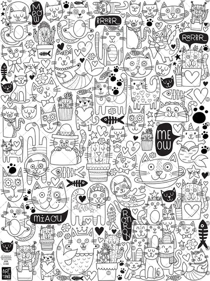 Coloriage géant - Les minous