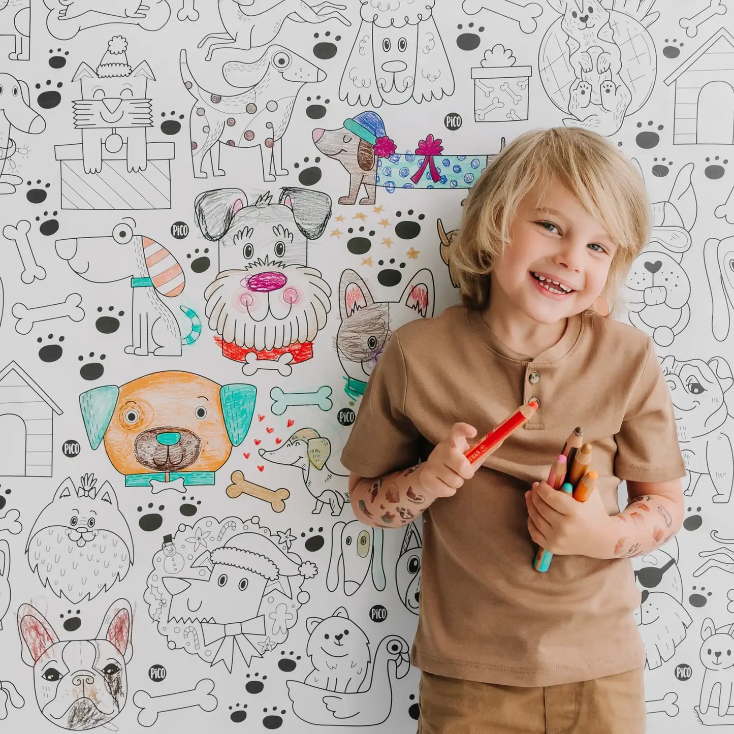 Coloriage géant - Les chiens