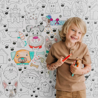 Coloriage géant - Les chiens