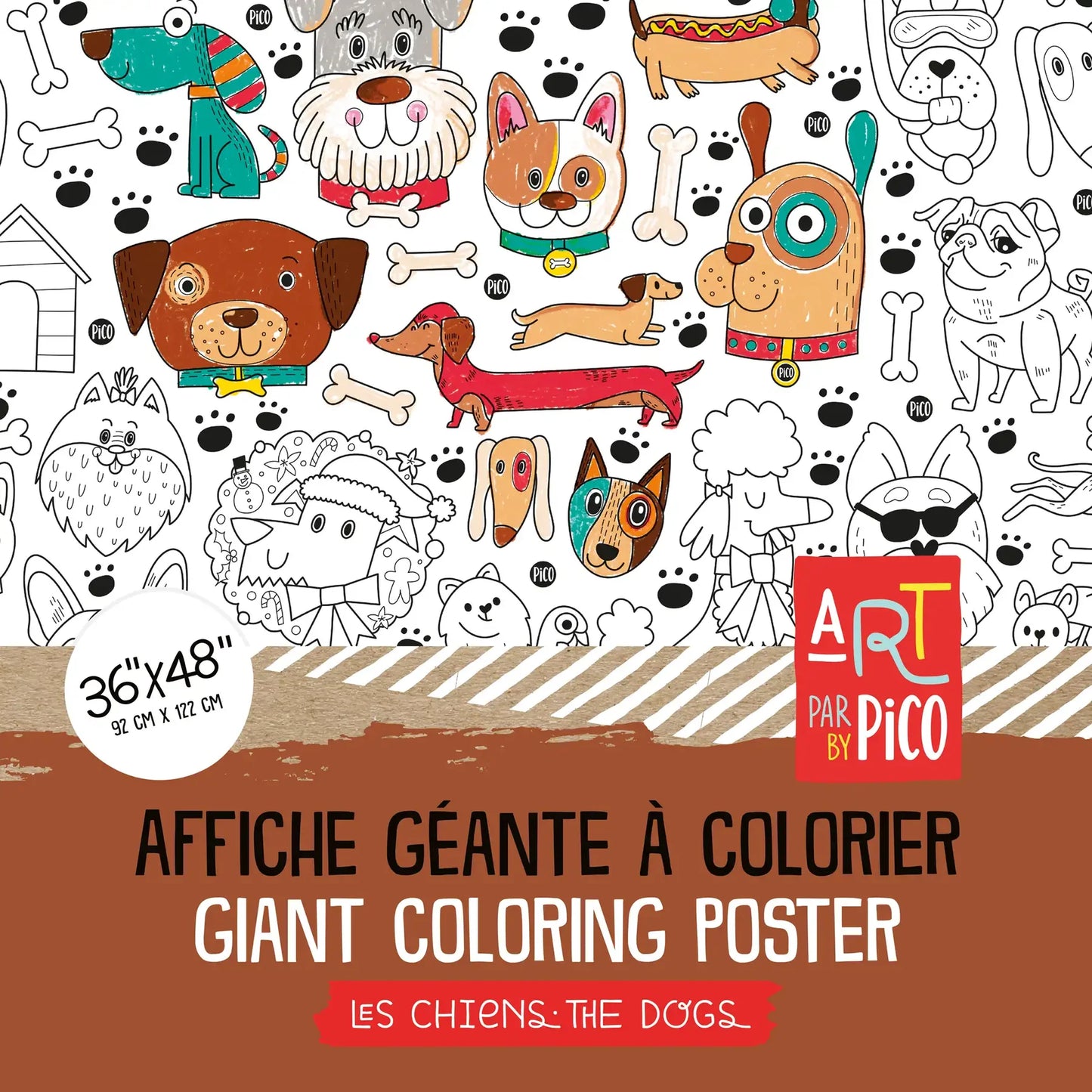 Coloriage géant - Les chiens