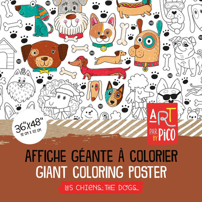 Coloriage géant - Les chiens