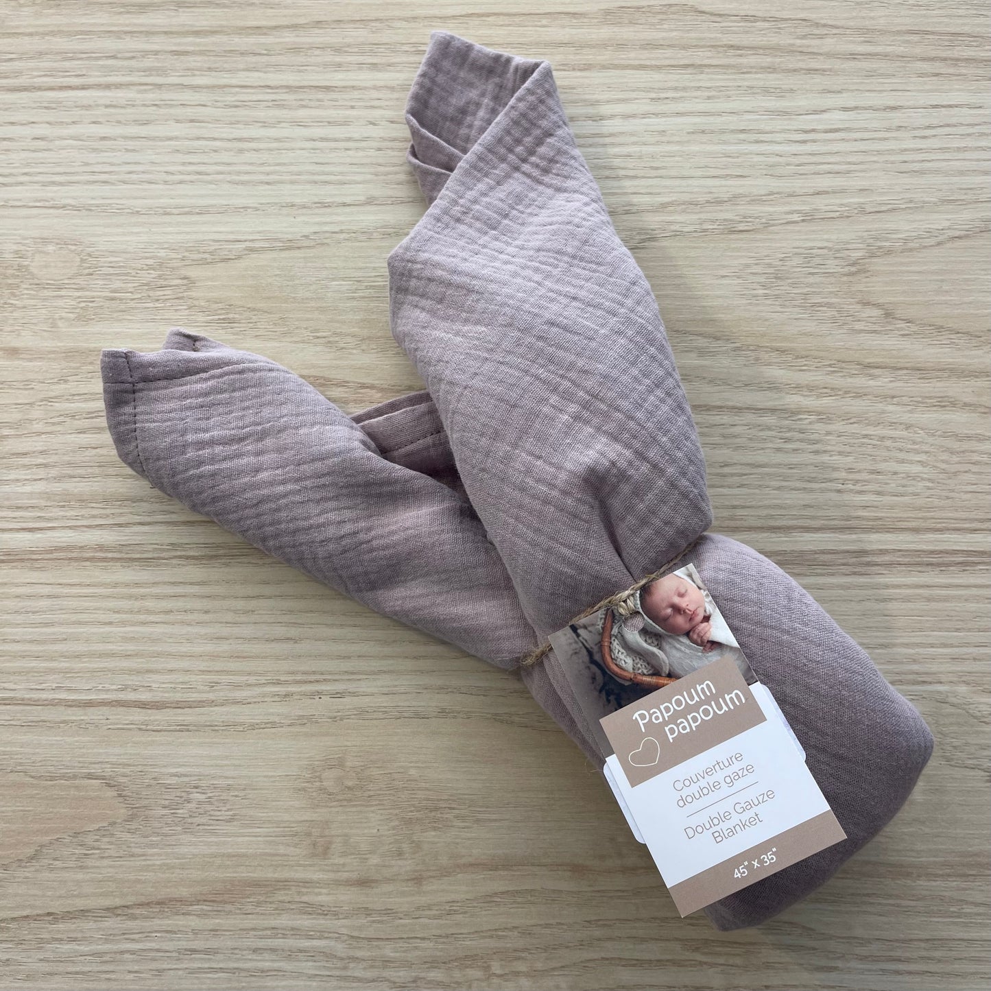 Couverture en mousseline de coton bio - Taupe