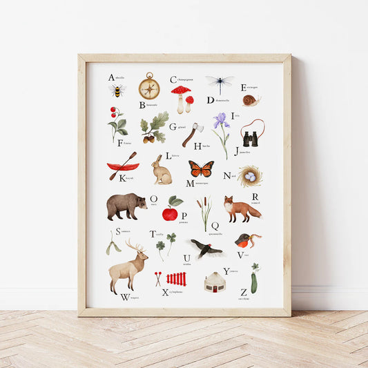 Illustration décorative - Abécédaire pour petits explorateurs
