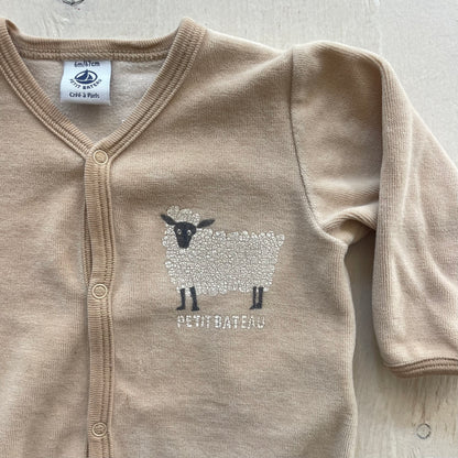 Pyjama à pattes en velours 6M, par Petit bateau