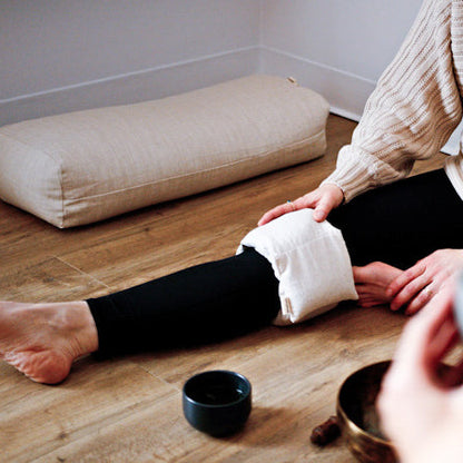 Long coussin enveloppant - Chanvre et coton bio Sable