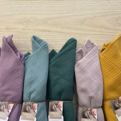 Couverture en mousseline de coton bio - Taupe