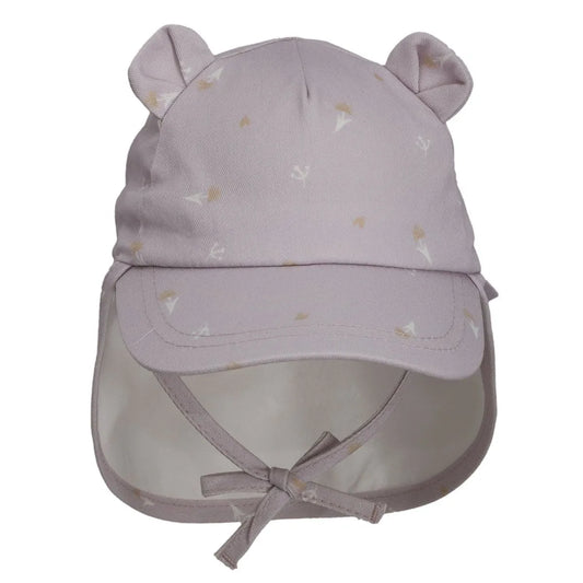 Casquette en coton bio avec protège-cou - Orchid Print