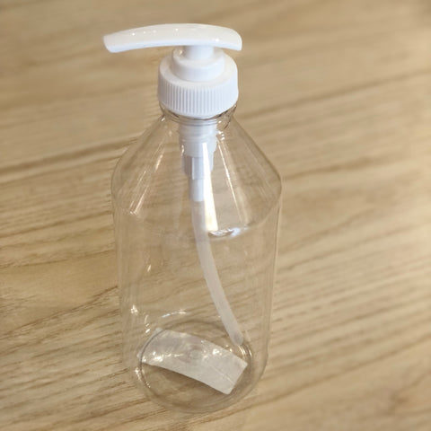 Bouteille en plastique avec pompe - Blanc