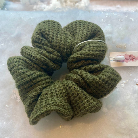 Chouchou en tricot - Vert forêt