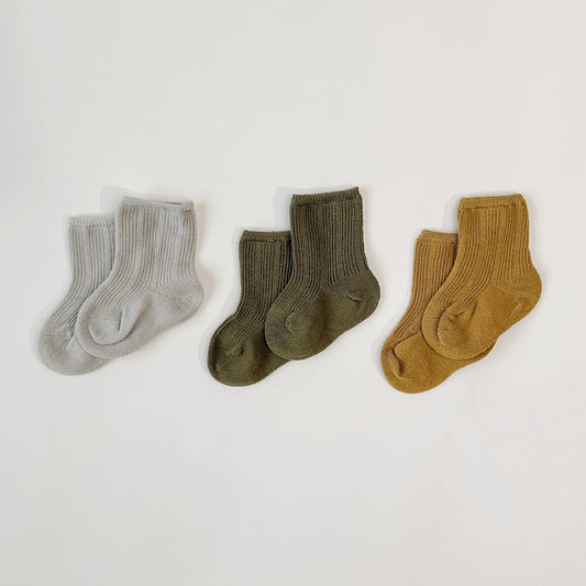 Chaussettes côtelées - Yellow/Silver/Olive