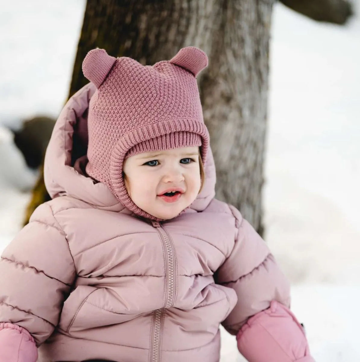 Cagoule en tricot doux - Nostalgic Pink