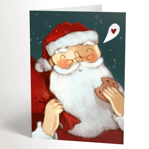 Carte de souhaits - Père Noël gourmand