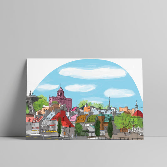 Illustration postale - Toîts colorés