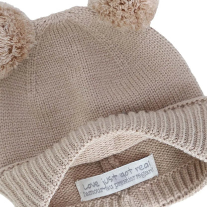 Tuque pour bébé en tricot doux - Apricot