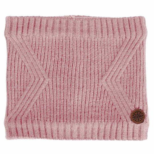 Cache-cou en tricot doux - Rose