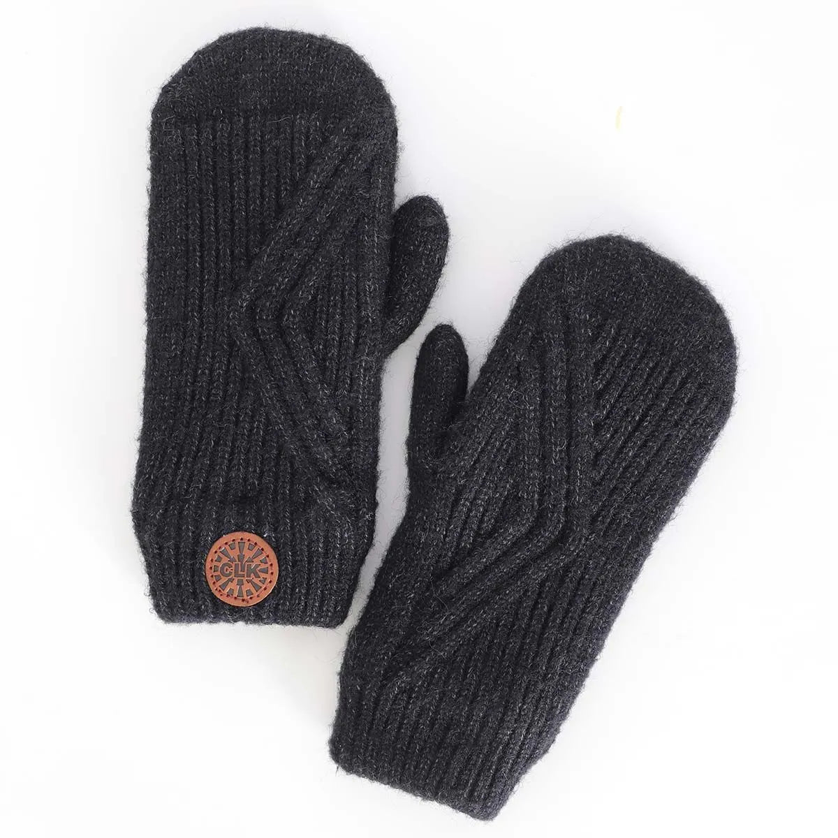 Mitaines en tricot doux - Black