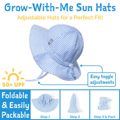 Chapeau de protection solaire Floppy - Beige Stripes