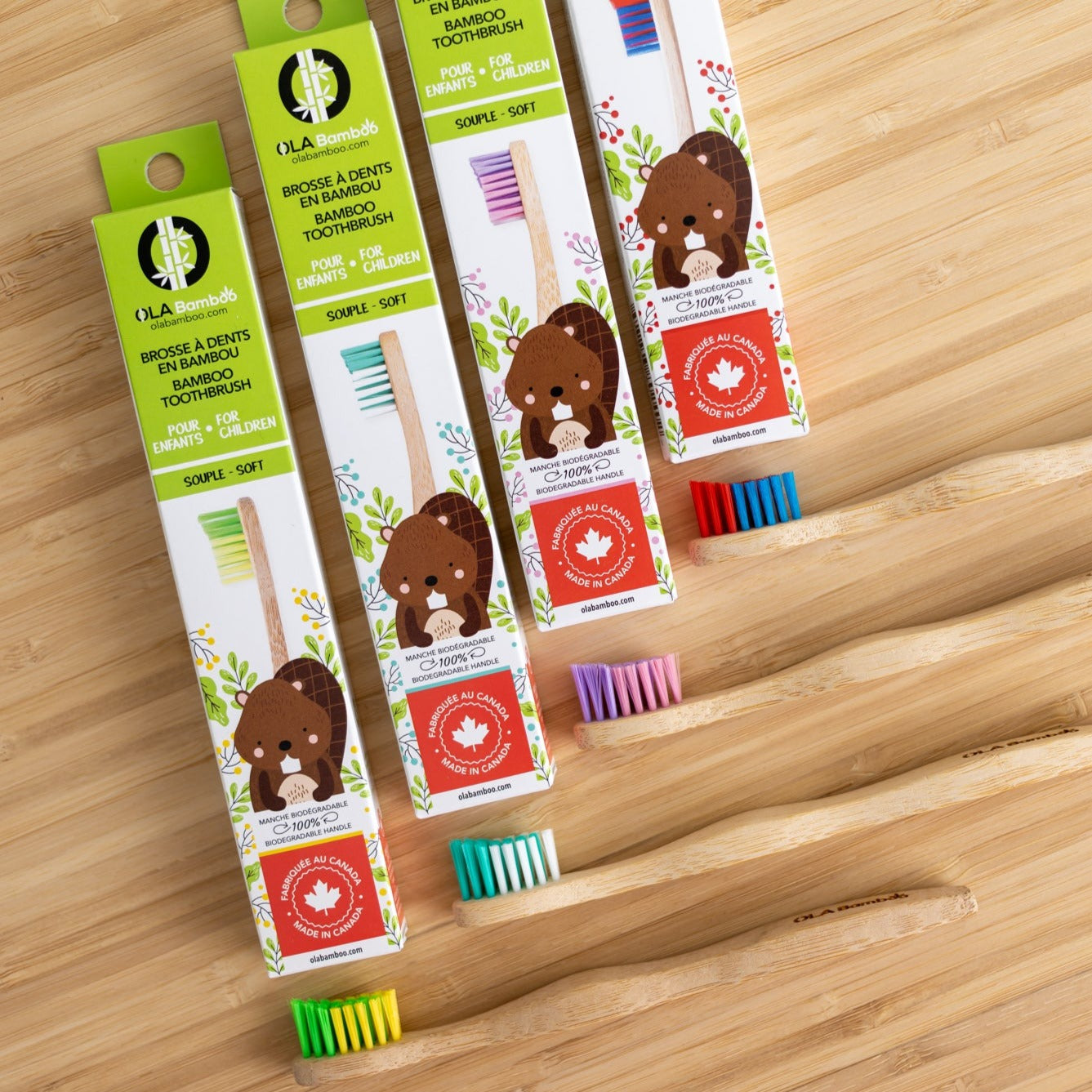 Brosse à dents pour enfant en bambou - Souple