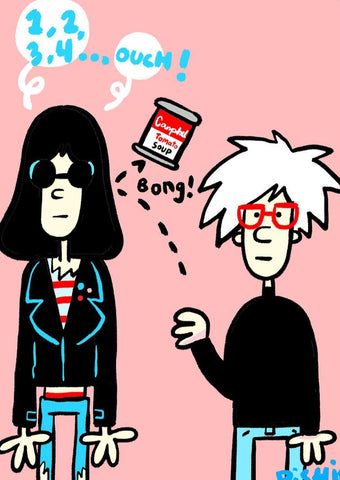 Illustration décorative encadrée - Ramones vs Warhol