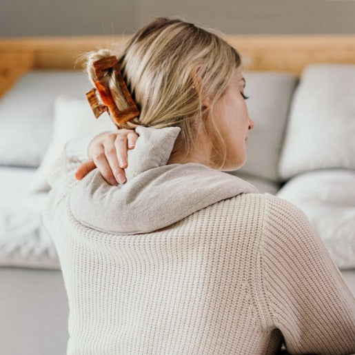 Coussin chauffant pour épaules - Chanvre et coton bio Sable