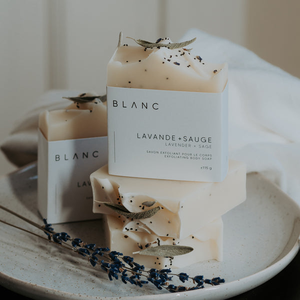 Savon exfoliant et hydratant Lavande et sauge