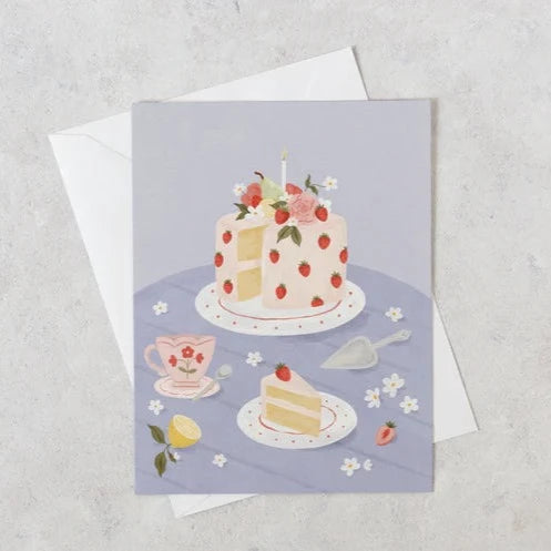 Carte de souhaits - Gâteau aux fraises